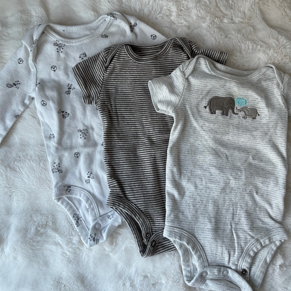 3 month onesies (includes all three!)